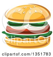 Clipart Of A Cartoon Hamburger Royalty Free Vector Illustration