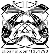 Black And White Celtic Knot Cranes Or Herons 5
