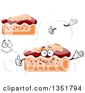 Clipart Of A Cartoon Face Hands And Slices Of Cake 3 Royalty Free Vector Illustration