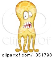 Clipart Of A Cartoon Yellow Tentacled Germ Virus Or Monster Royalty Free Vector Illustration