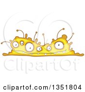 Clipart Of A Cartoon Yellow Germ Virus Or Monster Royalty Free Vector Illustration