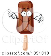 Clipart Of A Cartoon Fudge Popsicles Character Royalty Free Vector Illustration