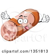 Clipart Of A Cartoon Goofy Salami Character Royalty Free Vector Illustration