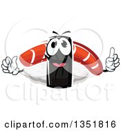 Cartoon Nigiri Sushi With Smoked Salmon Character