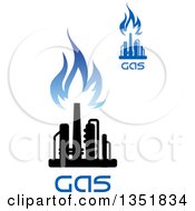 Poster, Art Print Of Black And Blue Natural Gas And Flame Designs With Text 26