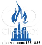 Poster, Art Print Of Silhouetted Blue Natural Gas And Flame Factory 10