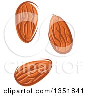 Clipart Of Cartoon Almonds Royalty Free Vector Illustration