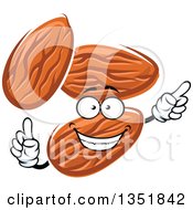 Clipart Of A Cartoon Almonds Character Royalty Free Vector Illustration