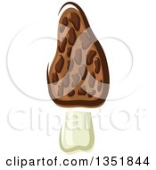 Clipart Of A Cartoon Morel Mushroom Royalty Free Vector Illustration