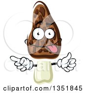 Clipart Of A Cartoon Goofy Morel Mushroom Character Royalty Free Vector Illustration