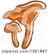 Clipart Of Cartoon Brown Chanterelle Mushrooms Royalty Free Vector Illustration