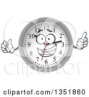 Poster, Art Print Of Cartoon Silver Framed Wall Clock Character