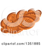 Poster, Art Print Of Cartoon Plaited Bread With Poppy Seeds