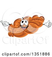 Poster, Art Print Of Cartoon Plaited Bread Character With Poppy Seeds