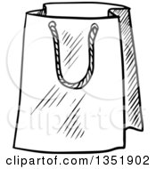 Poster, Art Print Of Black And White Sketched Gift Or Shopping Bag