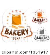 Bakery Text Designs Of Flour Bags And Wheat