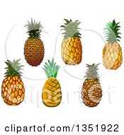 Clipart Of Pineapples Royalty Free Vector Illustration