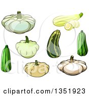 Clipart Of Cartoon Squash And Zucchini Royalty Free Vector Illustration