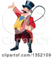 Poster, Art Print Of Presenting Enthusiastic White Male Circus Ringmaster