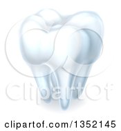 Clipart Of A 3d Shiny White Tooth With Shading Royalty Free Vector Illustration by AtStockIllustration