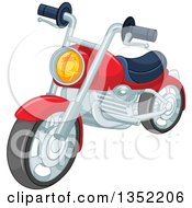 Cartoon Red Motorcycle