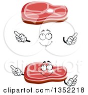 Poster, Art Print Of Cartoon Face Hands And Beef Steaks