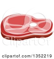 Clipart Of A Cartoon Beef Steak Royalty Free Vector Illustration