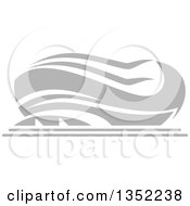 Clipart Of A Gray Sports Stadium Arena Building Royalty Free Vector Illustration