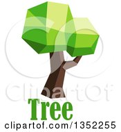 Poster, Art Print Of Low Poly Geometric Tree Over Text