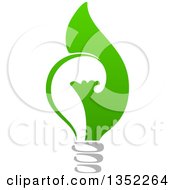 Clipart Of A Green Leaf Light Bulb Royalty Free Vector Illustration by Vector Tradition SM