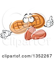 Clipart Of A Cartoon Peanut Character Holding Up A Finger Royalty Free Vector Illustration