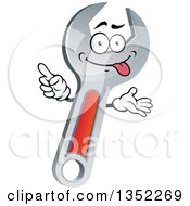 Clipart Of A Cartoon Red And Silver Spanner Wrench Character Royalty Free Vector Illustration