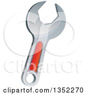 Clipart Of A Cartoon Red And Silver Spanner Wrench Royalty Free Vector Illustration