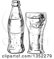 Black And White Sketched Soda And Glass