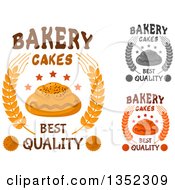 Clipart Of Bakery Designs With Poppy Seed Buns Stars And Wheat Royalty Free Vector Illustration