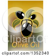 Clipart Of Dripping Olives And Text Over Blur Royalty Free Vector Illustration