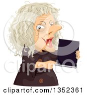 Poster, Art Print Of Scary Old Hag Woman Holding A Spell Book