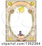 Poster, Art Print Of Witchcraft Frame With A Hat On A Spell Book