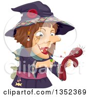 Witch Stabbing A Voodoo Doll With Needles