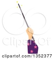 Clipart Of A Wizard Hand Using A Magic Wand Royalty Free Vector Illustration