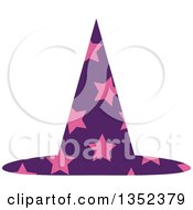 Clipart Of A Purple Star Patterned Wizard Hat Royalty Free Vector Illustration by BNP Design Studio