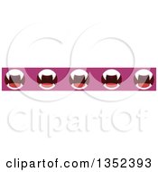 Clipart Of A Border Of Vampire Mouths Royalty Free Vector Illustration