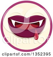 Round Vampiress Mouth And Blood Icon