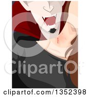 Clipart Of A Vampire Feeding Off Of A Womans Neck Royalty Free Vector Illustration by BNP Design Studio