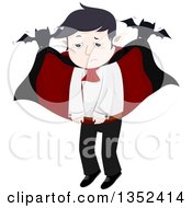 Poster, Art Print Of Sad Vampire Being Carried By Bats