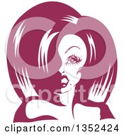 Clipart Of A Drag Queen Striking A Pose In Purple Tones Royalty Free Vector Illustration by BNP Design Studio
