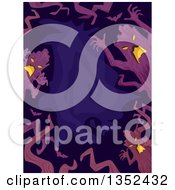 Poster, Art Print Of Border Of Scary Tree Ents Over Purple