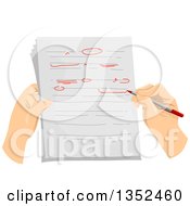 Poster, Art Print Of Hands Correcting And Proof Reading A Document