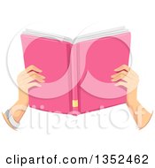 Poster, Art Print Of Girls Hands Holding A Pink Book