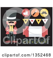 Poster, Art Print Of Magician And Design Elements On Black